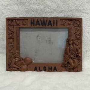 Decorative 2-D Hawaii Aloha Resin Desktop Photo Photo Frame 6.75" x 5" READ